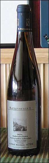 Ratzberger Bacharacher Posten Riesling Spätlese Halbtrocken 2002